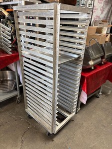 22 Tier Full Tray Bakery Speed Rack Sheet Pan Welded Aluminum On Wheels #4442