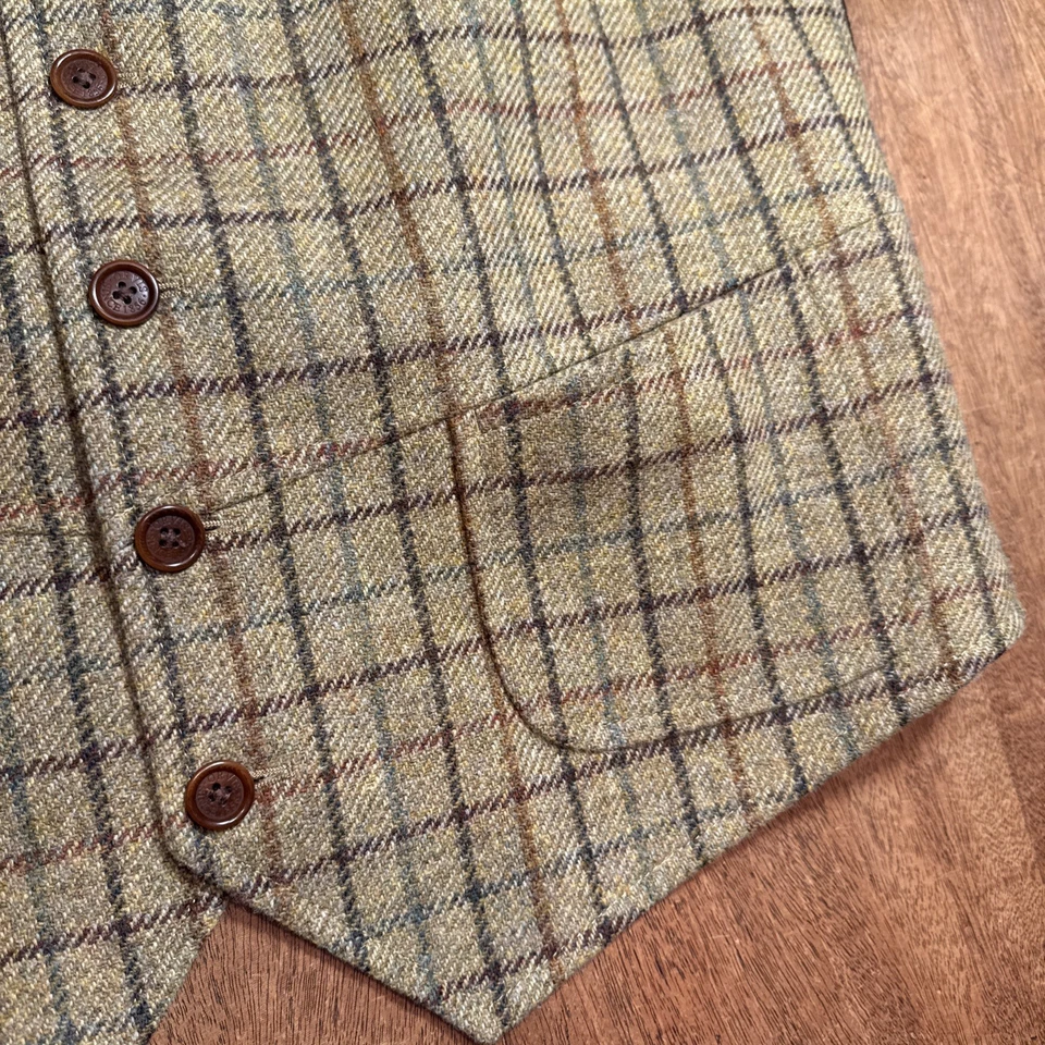 Orvis Tweed Button Hunt Vest Waistcoat Wool Work Outdoorsman Fishing L 44 - Image 3 of 4