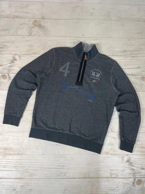 Vintage La Martina Olympic Games Paris Polo 1/4 Zip Pullover Grey XL Men