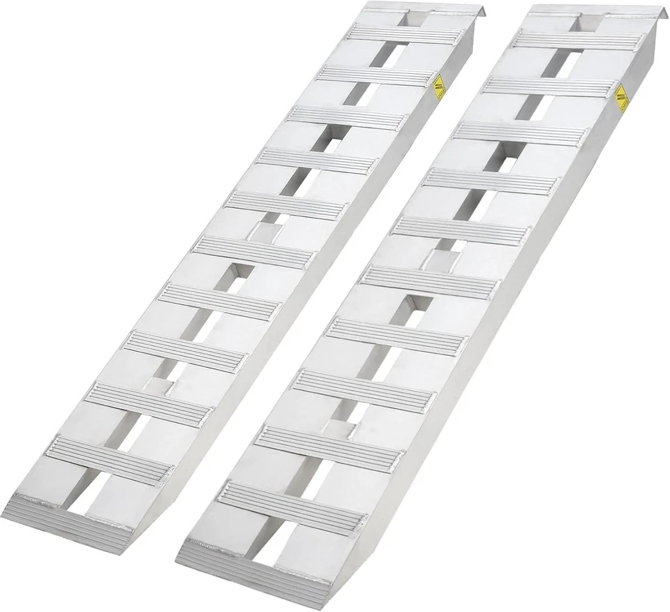 2PCS 72" x 15" Aluminum Trailer Ramps 6000Lbs Heavy-Duty Loading Ramps Truck ATV - Image 2 of 4