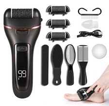 Electric Foot File Foot Scrubber with 3 Pumice Stone Rollers Pedicure Set