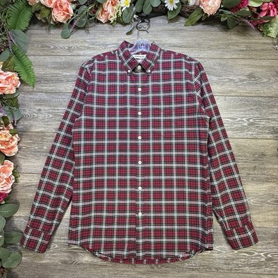 Goodthreads Plaid Red Christmas Holiday Collared Button Down Shirt Small Men s