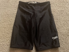 Speedo Boys Youth Solid Jammer Swimsuit USA Black Size 8 NWOT NEW