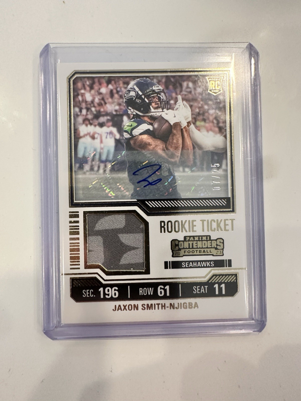 2023 Panini Contenders Jaxon Smith-Njigba Ticket Patch Auto Rookie /25 Very Rare