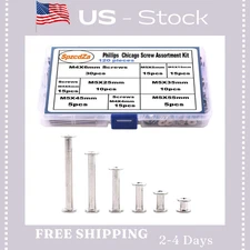 120pcs Binding Screws Posts Phillips Chicago Screw Assortment Kit for Scrapbook