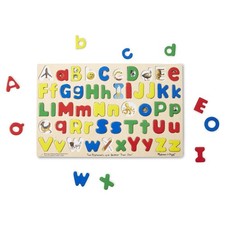 Melissa  Doug Upper  Lower Case Alphabet Letters Wooden Puzzle 52 pcs 