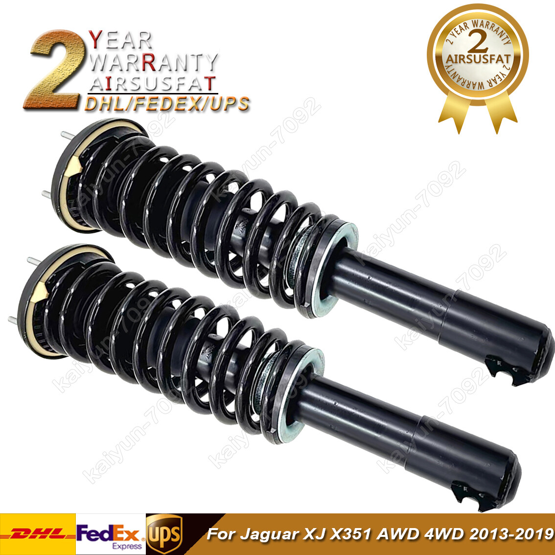 2x Front Shock Absorber Strut Assys w/Electric For Jaguar XJ XJR