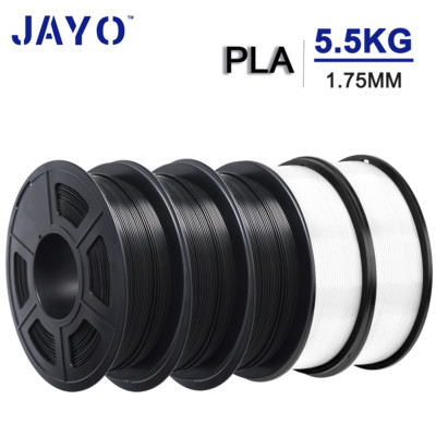 JAYO 5.5KG 3D Printer Filament PLA 2White 3Black 1.75mm 1.1KG/SET With Spool