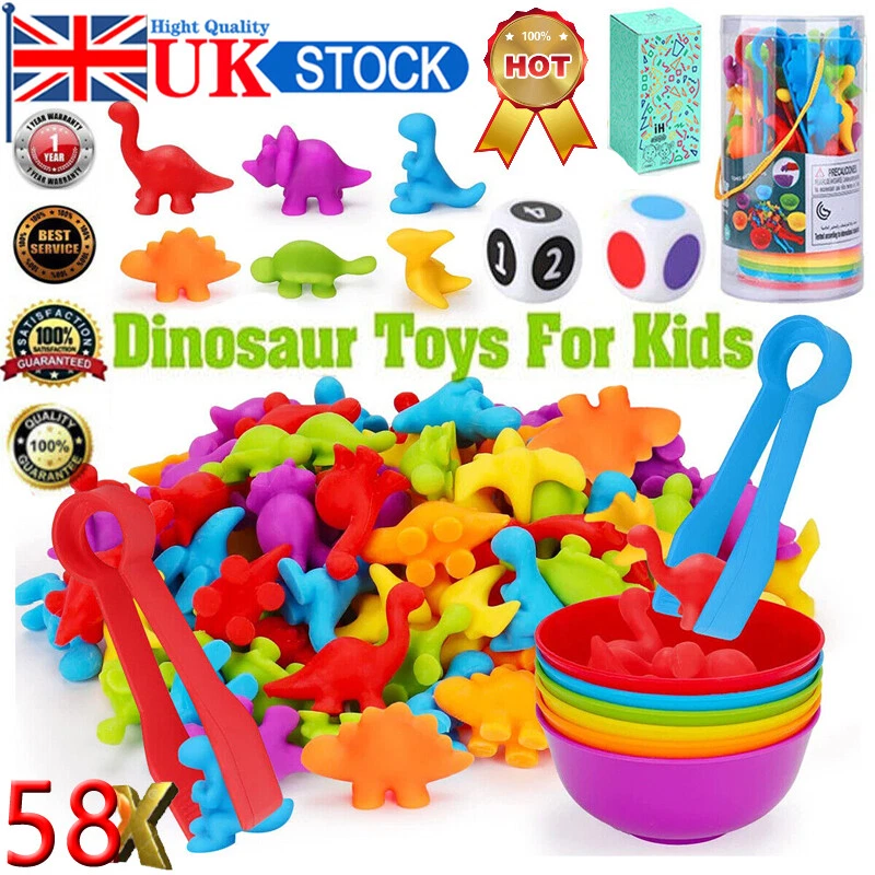 58x Kids Counting Dinosaur Toys Educational Colorful Numbers Early