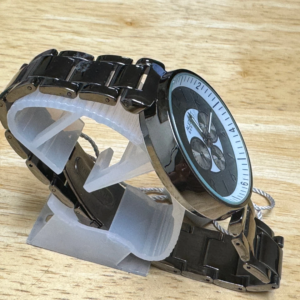 August Steiner Quartz Watch AS9102 Men Black White Day Date Analog New Battery - Image 3 of 4