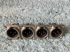 Neutrik Male XLR Chassis Connectors / Silver / Lot of 4 / Used