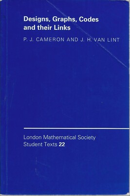 Designs, Graphs, Codes and Their Links by London Mathematical Society (1996)