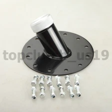 US SHIP 45 Degree Aluminum Fuel Cell Fast Fill Filler Neck Cap 12 Bolt Flange