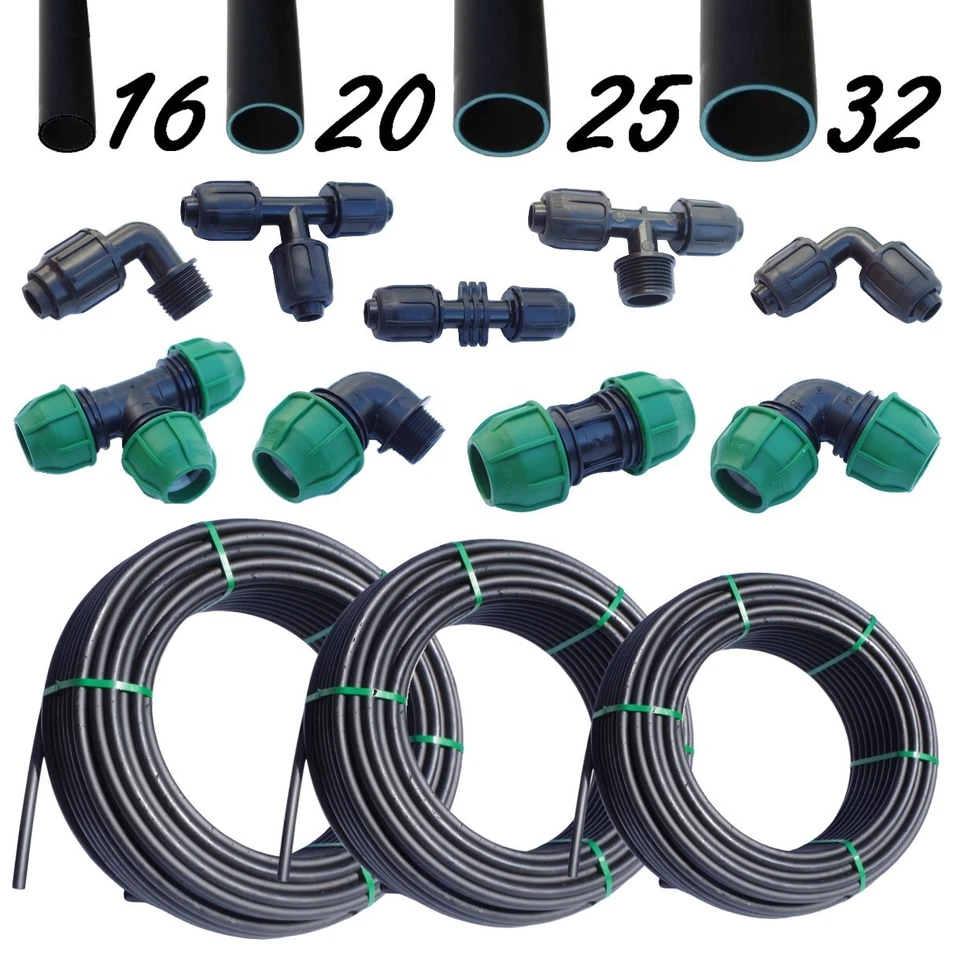 KOLOR PE Rohr 16mm 20mm 25mm 32mm Wasserleitung Versorgungsleitung Bewässerung