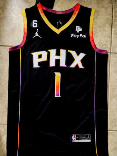 Maillot Devin Booker Phoenix Suns NBA maillot cousu noir #1 vendeur américain - Photo 1/4