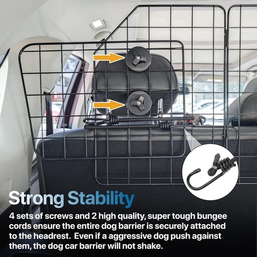 Dog Car Barrier for SUV, Adjustable Pet Divider Gate for Trunk Cargo Area, - Picture 5 of 7