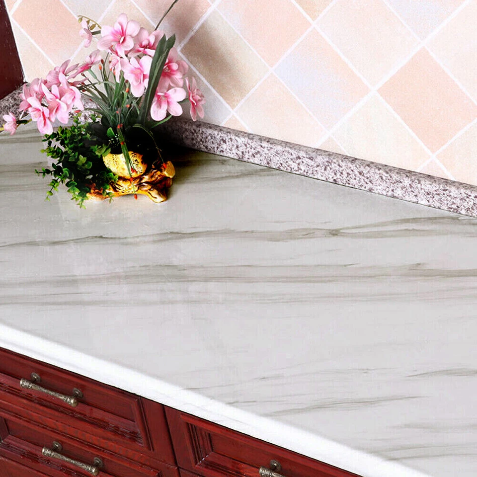 Marble Contact Paper Self Adhesive Peel & Stick Wallpaper PVC Kitchen Countertop - Image 4 of 4