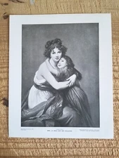 MME LE BRUN & HER DAUGH.12"x10" PERRY ENGRAVING PRINT.EX-LIB STICKER IN BACK*PPB