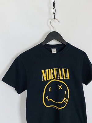 Nirvana Smiley Reprint 1992 Black T-Shirt Size S | eBay