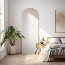 64"X21" Arch Mirror Full-Length Floor Mirror Arched Glass Floor Mirror Wall NEW