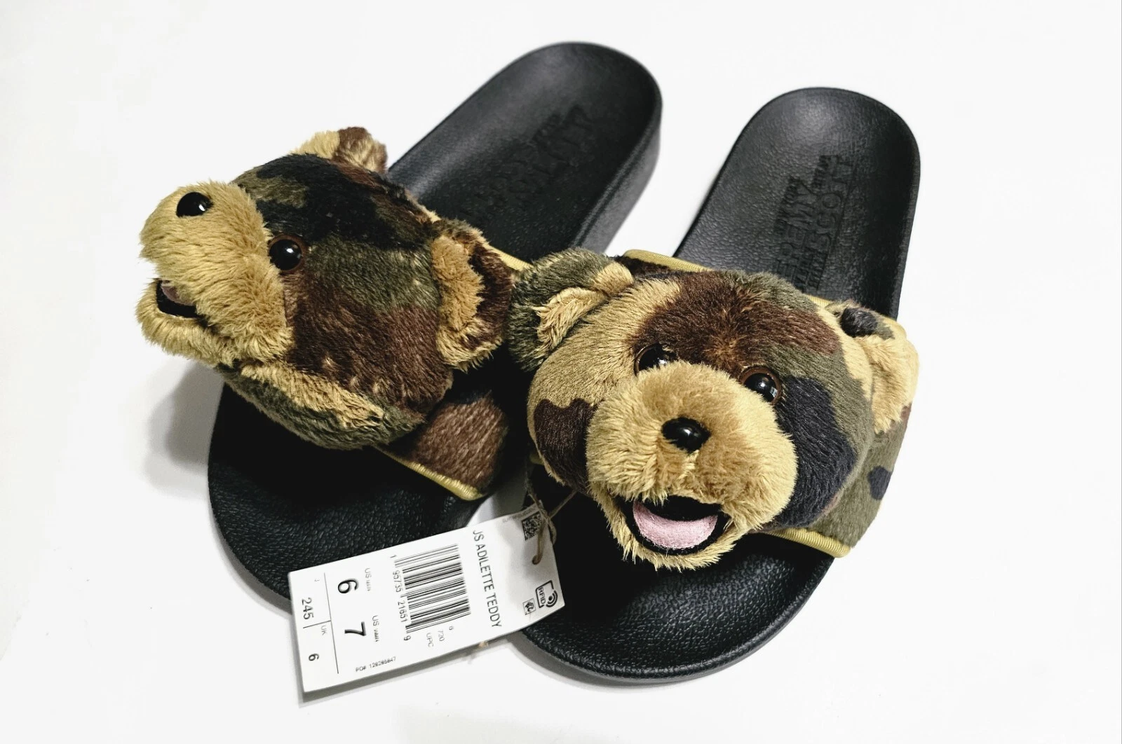 Adidas x Jeremy Scott Teddy Camo Slides Uomo 6 Donna 7 Nuove con etichette Rare
