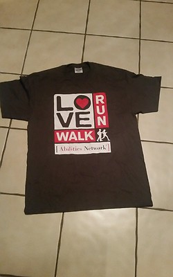 T-SHIRT:L;LOGO: ''LOVE ---WALK---'RUN; Abilities Network; abilitiesnetwork.org