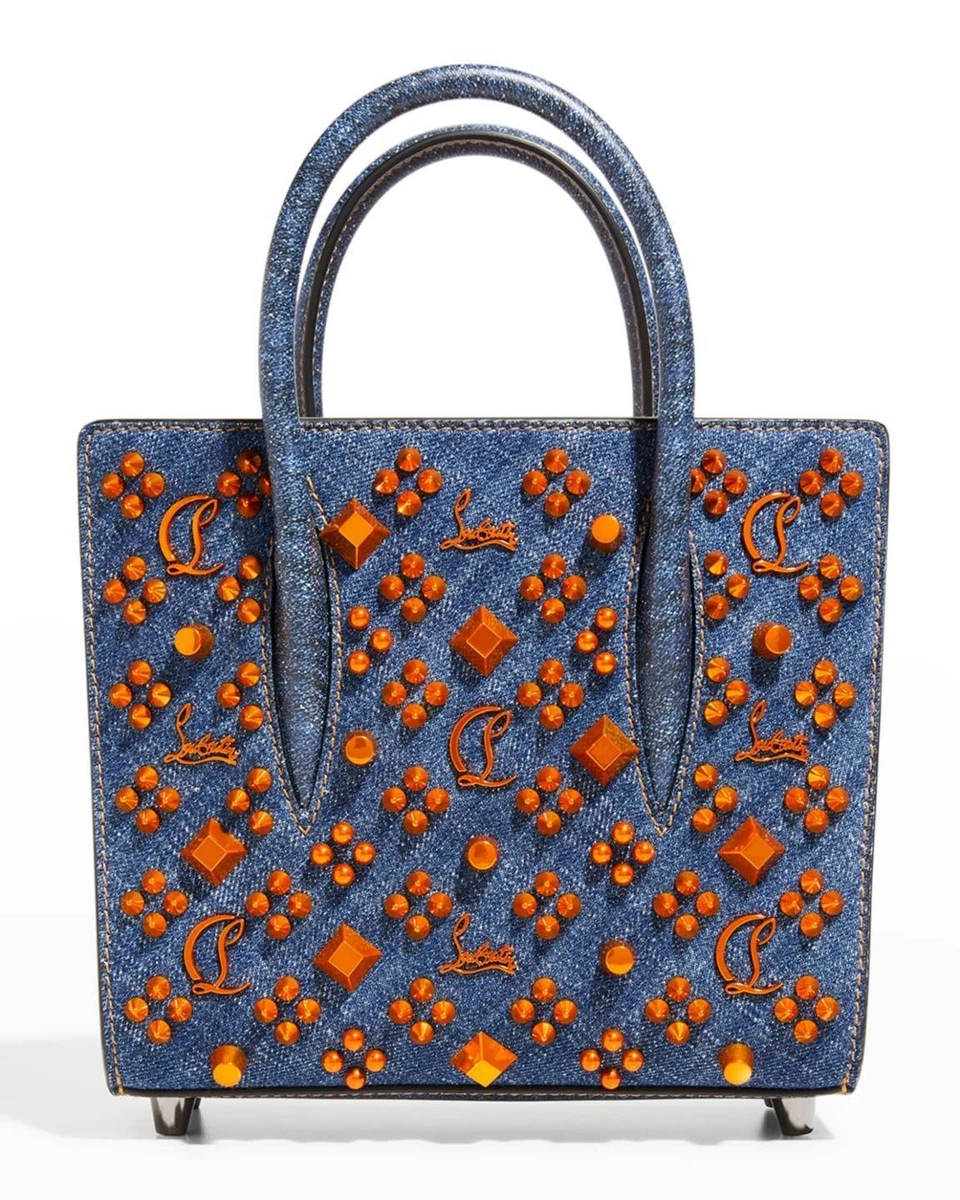 Christian Louboutin PALOMA MINI Miss Denim Spiked Stud Crossbody