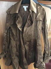 Kenar Golden Mac Jacket Trenchcoat Size M Collared Lustre Shiny