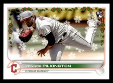 2022 Topps Holiday #HW124 Konnor Pilkington Rookie Card Cleveland Guardians