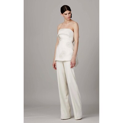 Lela Rose Wide Leg High Rise Cocktail Dress Pants Cream Womens 4 | eBay Lela Rose Wide Leg High Rise Cocktail Dress Pants Cream Womens 4 | eBay