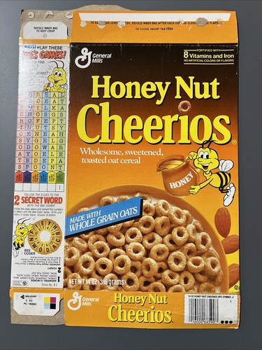 1987 Honey Nut Cheerios cereal box - BEE FAMOUS!