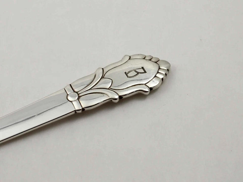 Cuchara(s) de sopa Tiffany Palmette de plata esterlina crema 6 7/8" - con monograma "B" Foto 3 de 4