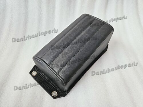BLACK LEATHER VERT RIB CHOPPER SOLO SEAT & PILLION PAD TUCK & ROLL HARLEY BOBBER - Picture 15 of 23
