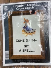needle magic inc come on in counted cross stitch 5x7 new #9554