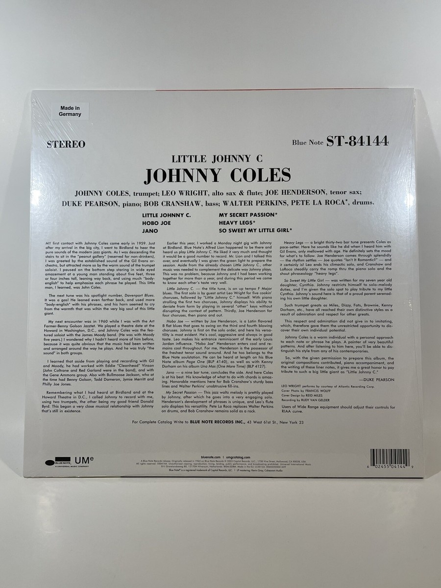 BLUE NOTE Johnny coles/little Johnny新品LP Coles, Johnny: Little Johnny C (Blue Note Classic) LP