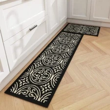 GIB Kitchen Mats for Floor Set of 2 17.7"x28"+17.7"x59" Kitchen Rugs Non Slip...