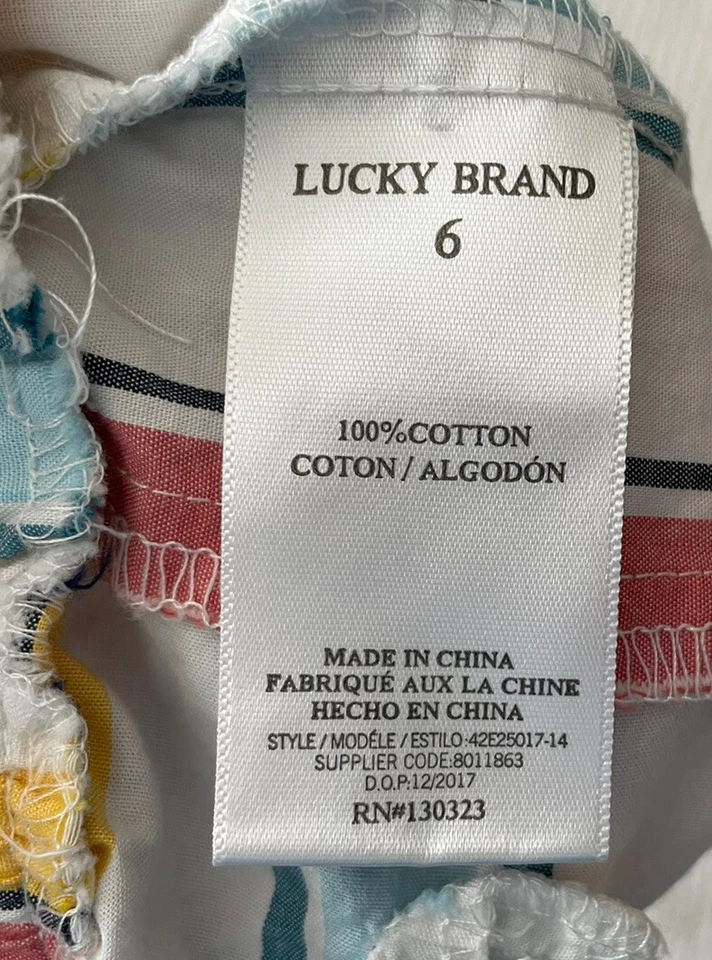 Pantalones Cortos Lucky Brand Niñas 6T Niño Rayas 100% Algodón Niños Usados en Excelente Condición Foto 3 de 4