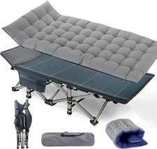 H&ZT Folding Cot Bed Lounge Chair Office Nap Break With w/Matress,Carry Bags