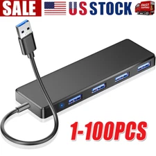 4 Port USB 3.0 Hub Splitter Multi Adapter 5Gbps High Speed PC Desktop Laptop LOT