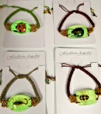 NEW Real INSECT SCORPION and BUG BRACELET Glow In The Dark Jewelry PENDANT US