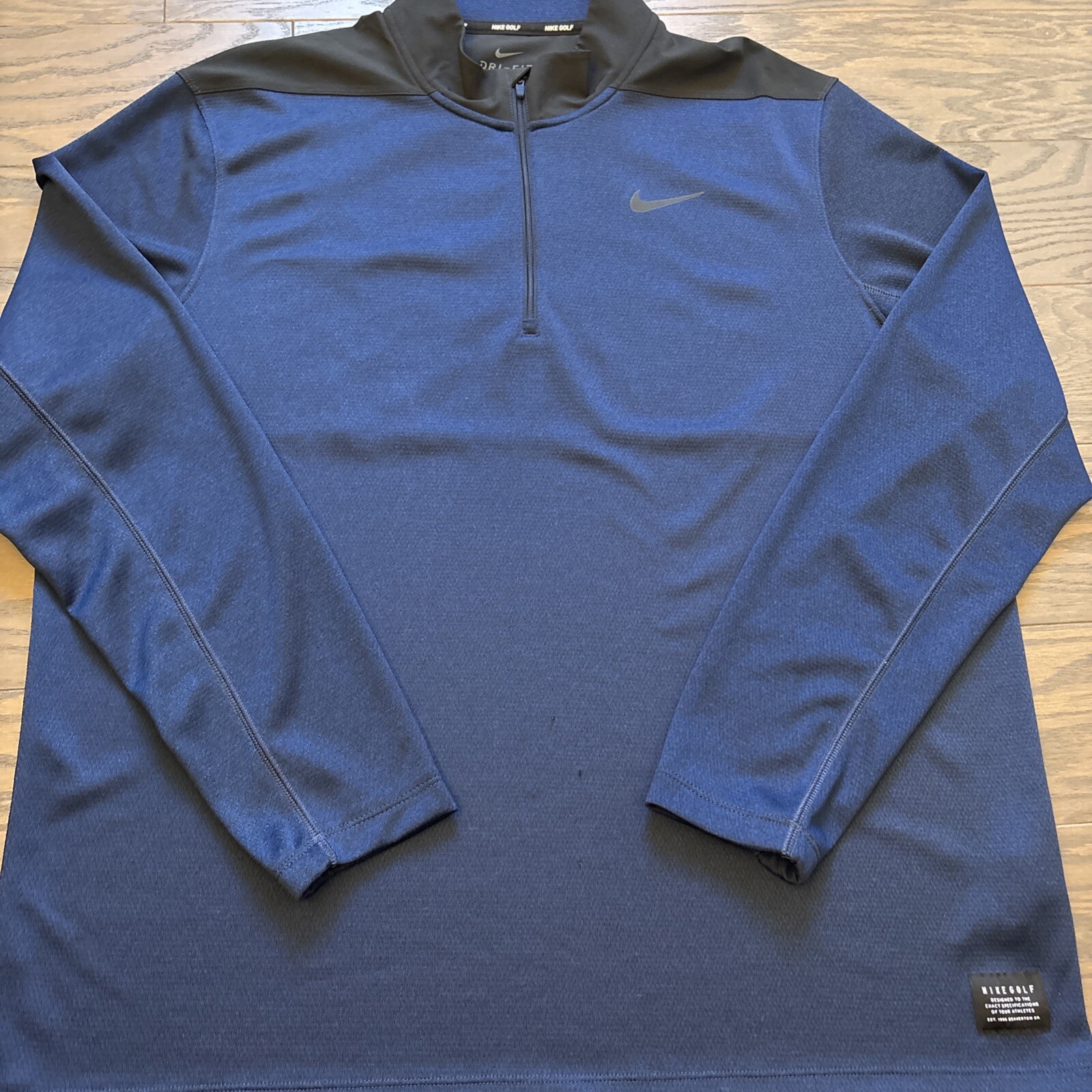 Nike Golf Jacket Mens Blue Dri Fit Half Zip Core Pullover 1/2 Performance XL EUC