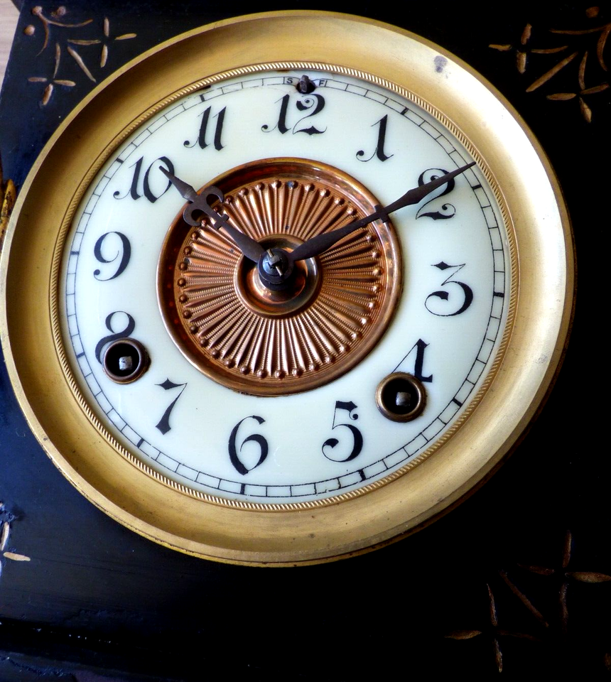 Ansonia Cast Iron Striking Mantle Clock eBay