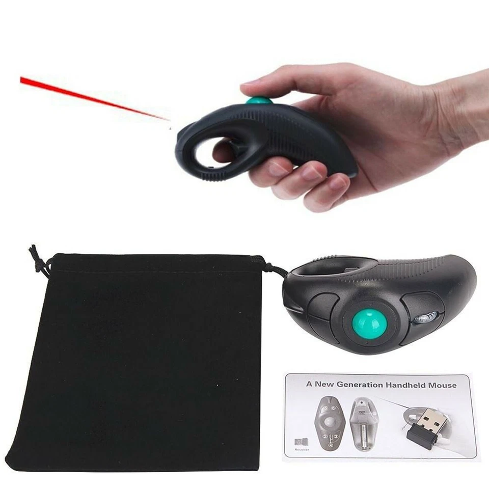 1x USB Wireless PC Laptop Finger HandHeld Trackball Mouse Mice Laser Pointer US - Image 2 of 4
