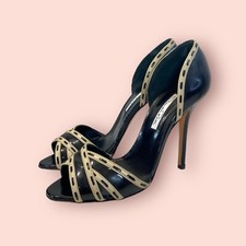 OSCAR DE LA RENTA Patent Leather Colorblock Pattern D'Orsay Pumps SZ US 8 IT 38