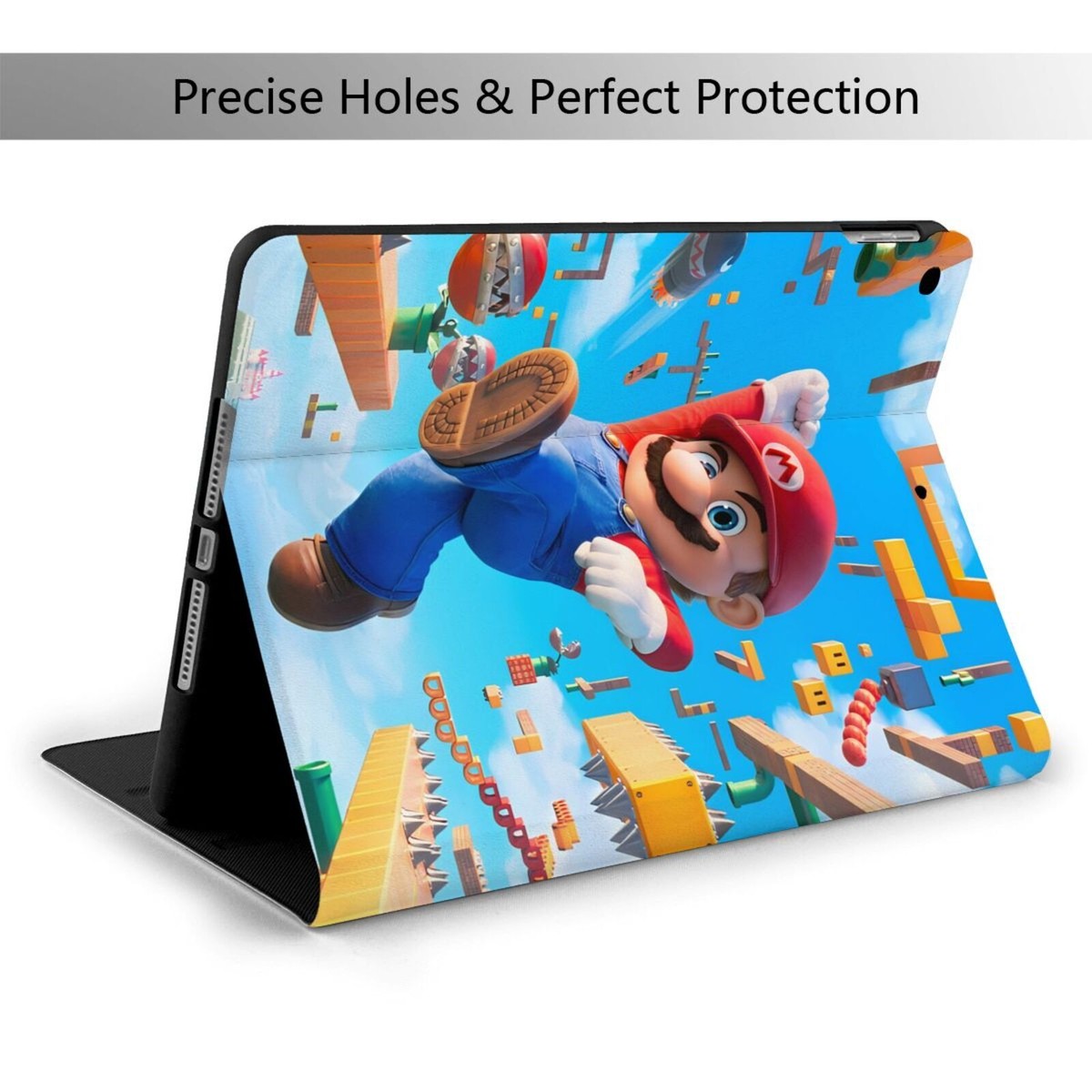 Super Mario Movie Auto Wake/Sleep Cover Stand Smart Case for iPad