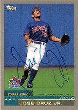 Jose Cruz Jr. autographed baseball card (Blue Jays) 2016 Topps Certified #A65JCR