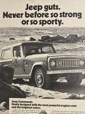 1972 Amc Jeep Commando Driving On Beach Jeep Guts Photo Vtg Print Ad 21x28cm Cd