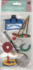 Vintage Jolee's Boutique 3-D stickers FAMILY GAMES Theme 78970 Fast FREE Ship!