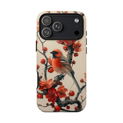Phone Ink - Lifetime Warranty Custom Case - Red Bird Flower Tree