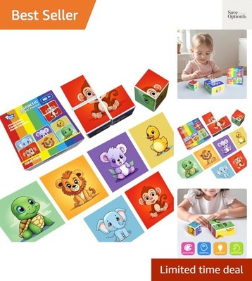3D Magnetic Cubic Jigsaw Puzzle Toys for Toddlers, Large Building Blocks Cube...